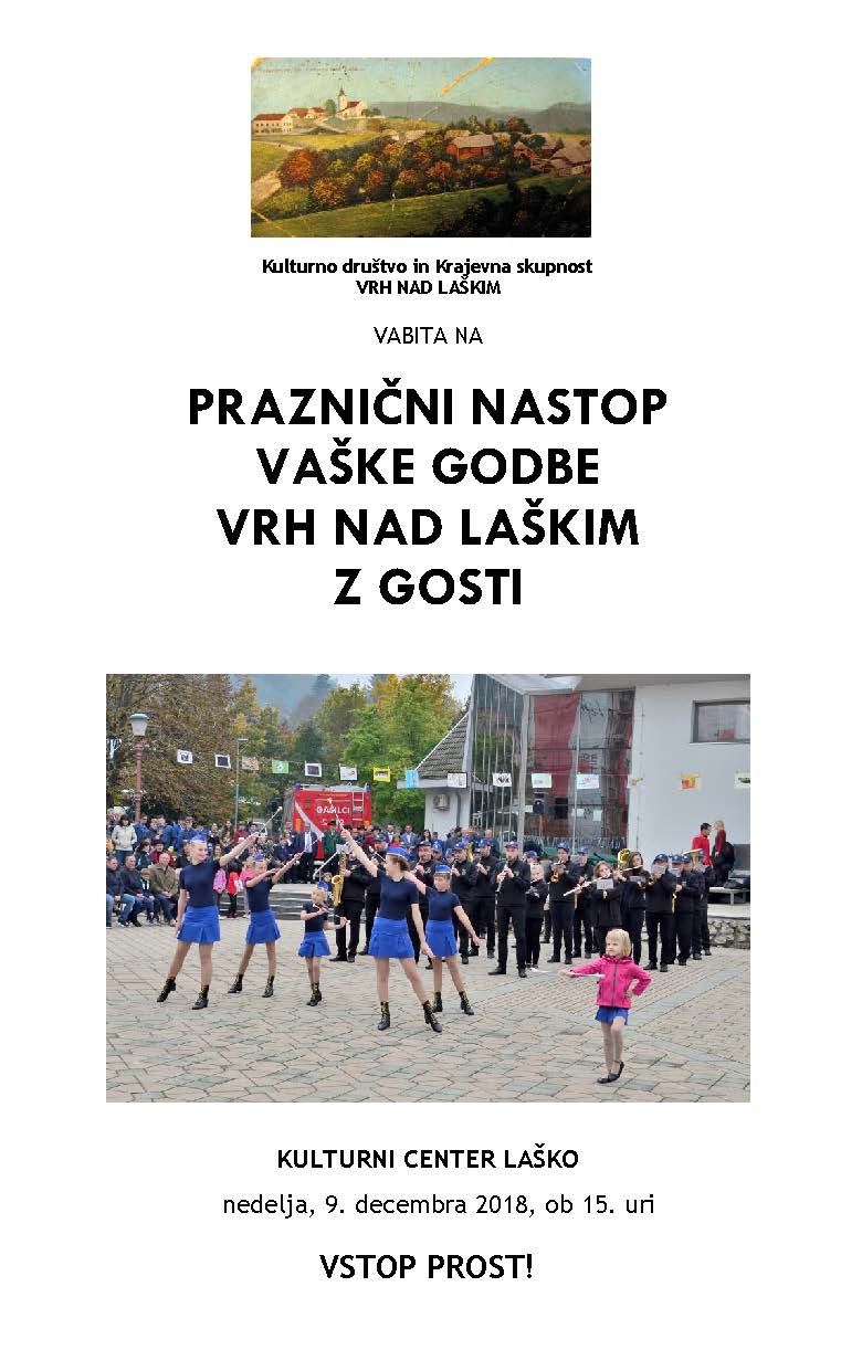 Plakat Praznicni nastop VrhNad Laskim 2018