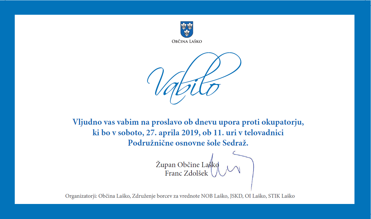 VABILO PROSLAVA DAN UPORA PROTI OKUPATORJU 2019 1