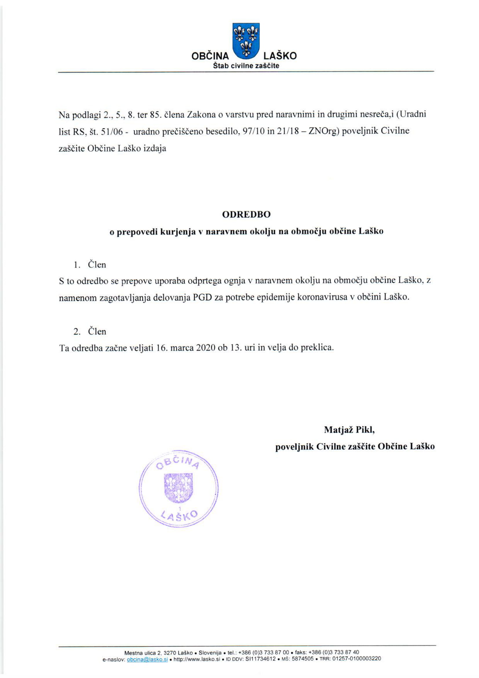 ODREDBA O PREPOVEDI KURJENJA 1