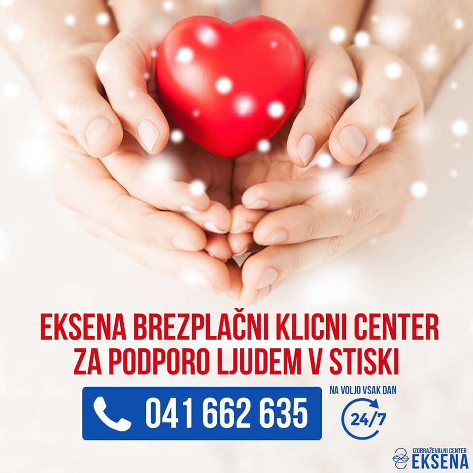 EKSENA brezplačni klicni center za podporo ljudem v stiski