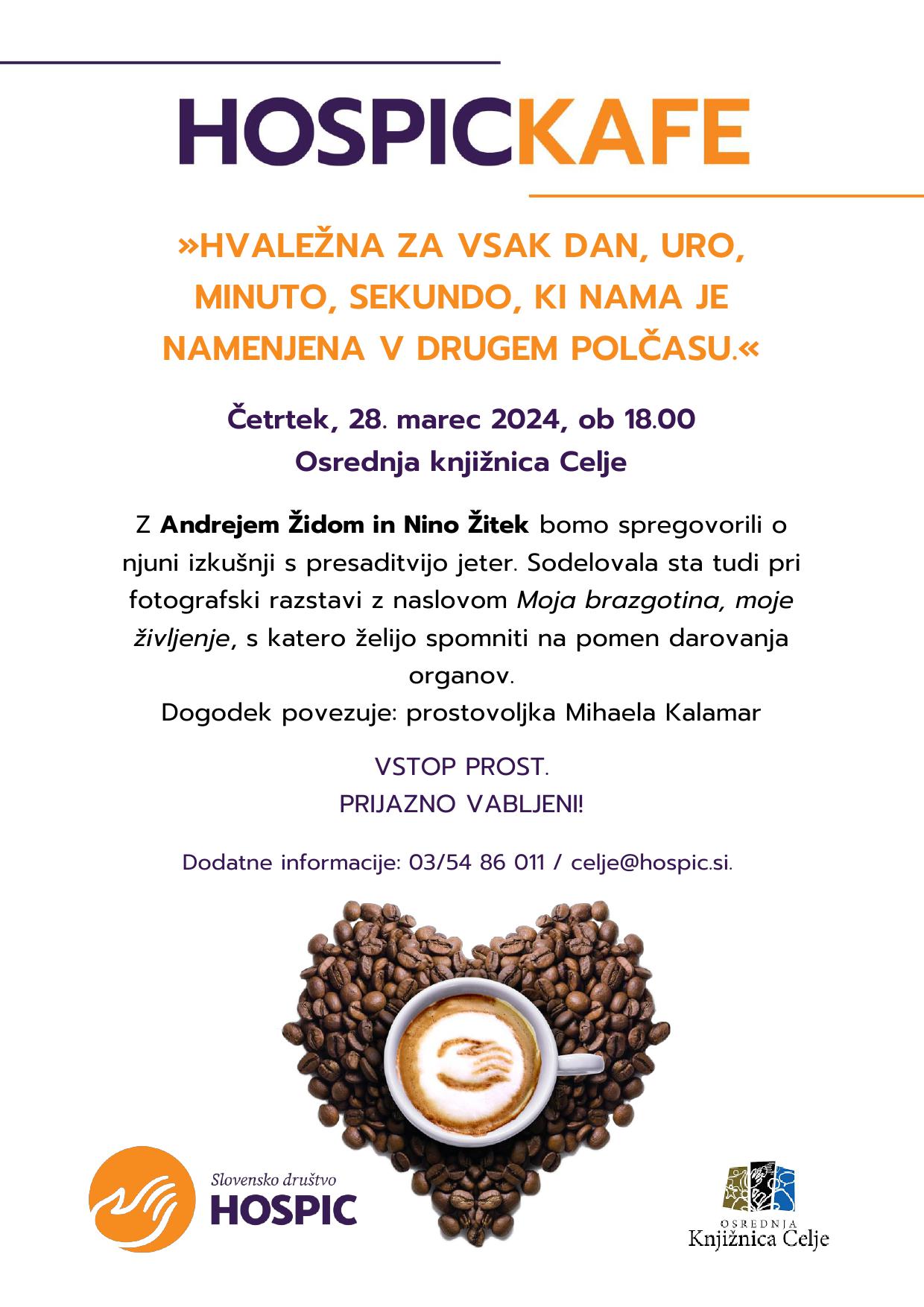 Hospickafe Celje 28. 3. 2024