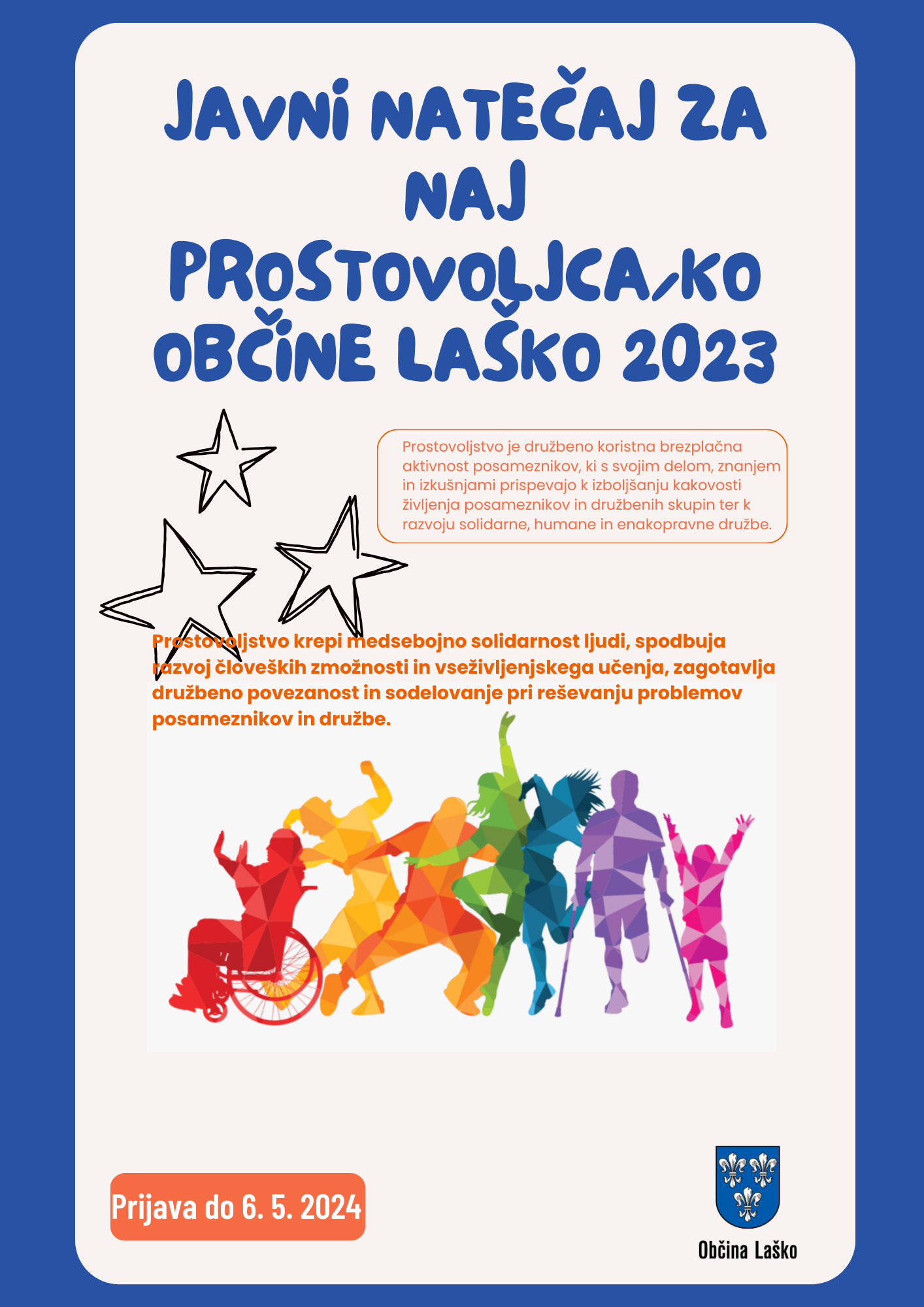 jAVNI NATEČAJ ZA NAJ PROSTOVOLJCAKO OBČINE LAŠKO 2023